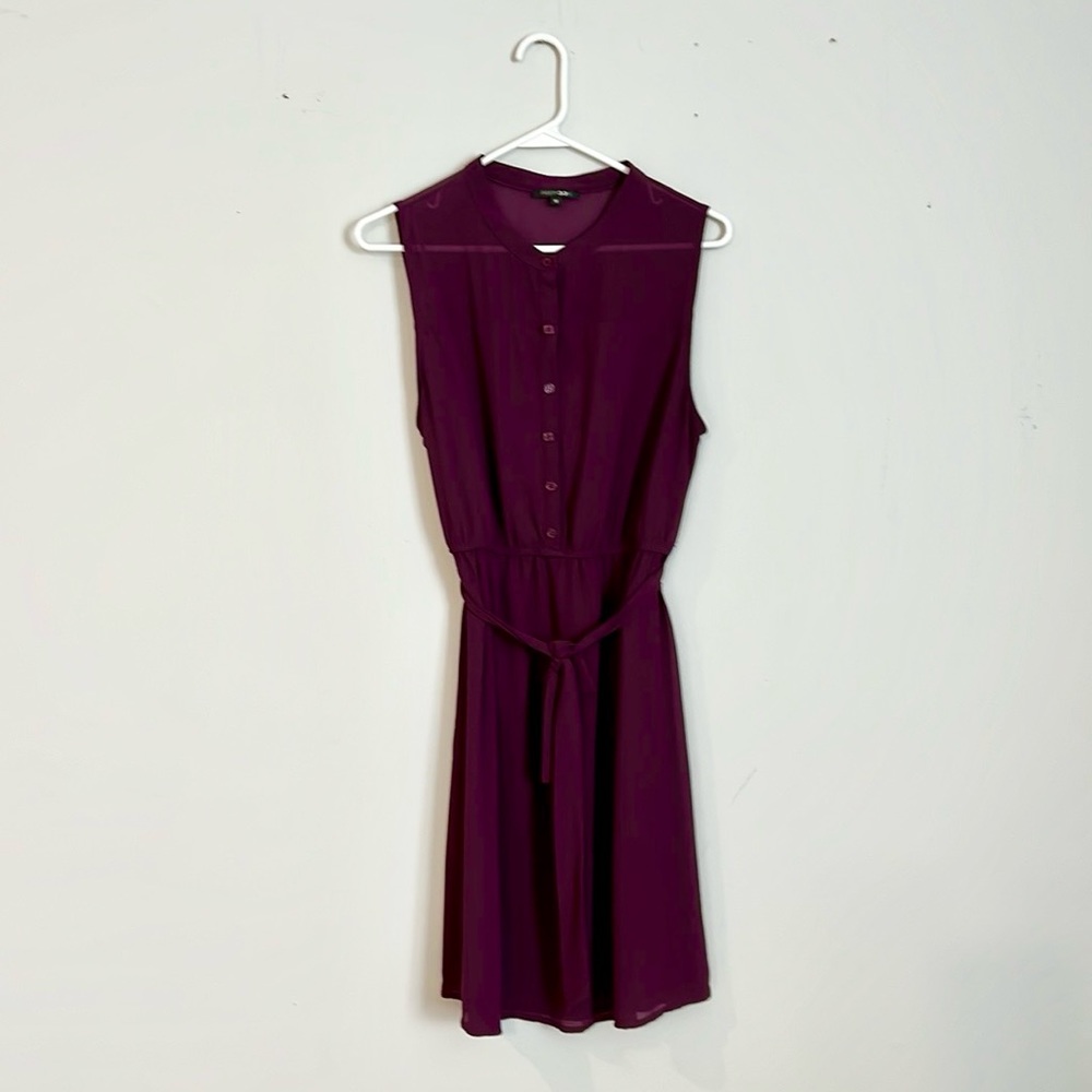 EUC Papermoon dress - purple with tie at waist